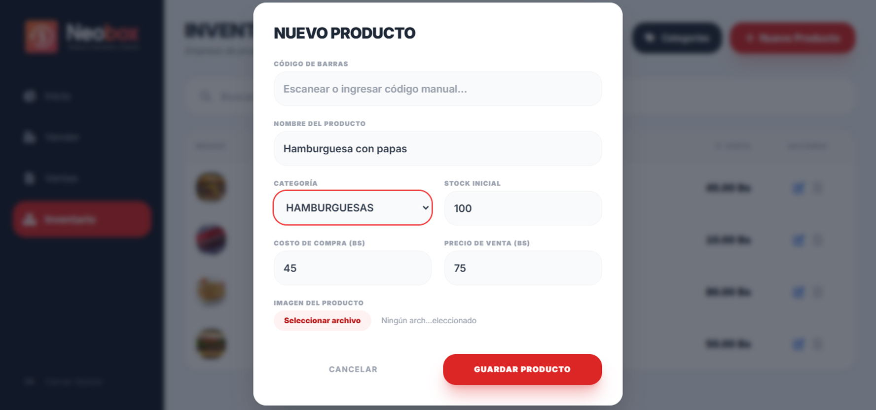Gestión de productos